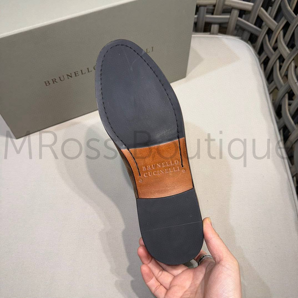 Мужские лоферы Brunello Cucinelli коричневого цвета