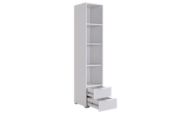 Шкаф однодверный "Зефир" 107.03, (Белое дерево/Белый муар (эмаль))