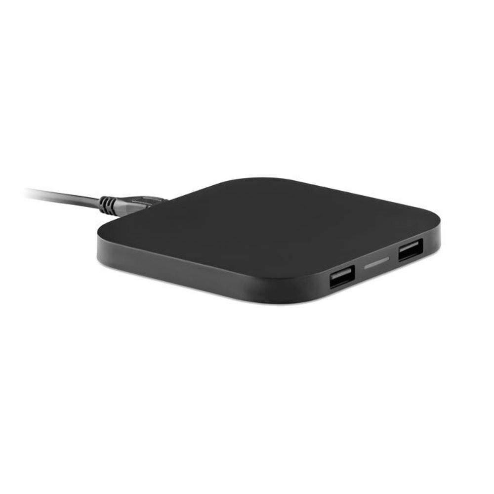 CAROLINE. Беспроводное зарядное устройство и хаб USB 2.0