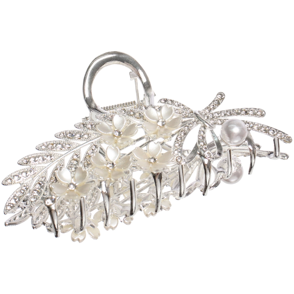 Заколка - краб для волос на блистере «LAVITA», веточка, цвет серебро и золото, 11*5,5см