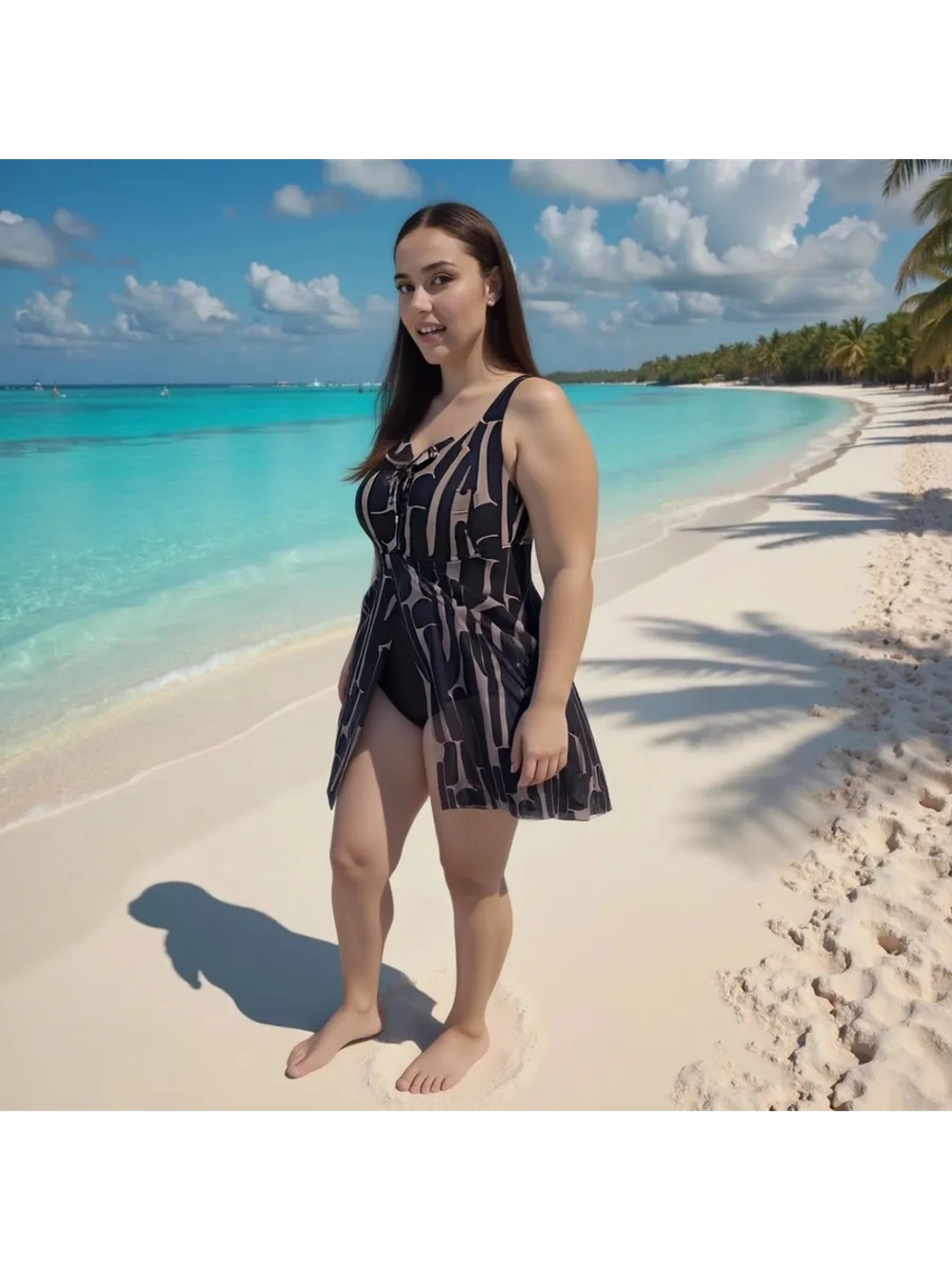 Купальник-платье слитный большой размер