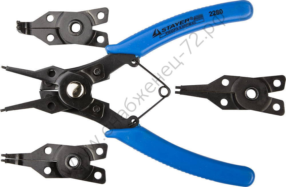 STAYER 4-in-1 4 насадки, Съемник стопорных колец (2280)