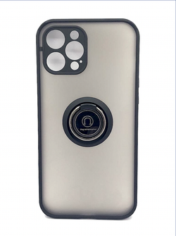 Чехол на iPhone 12 Pro Max / айфон, противоударный, с кольцом, подставкой, прозрачный