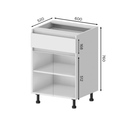 Кухня Модуль Н1Я 600 нижний Кашемир / Графит