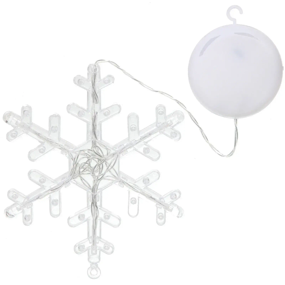 Фигура светодиодная «Снежинка» 16х14 см (батарейки 3 ААА), 1 реж, Белый