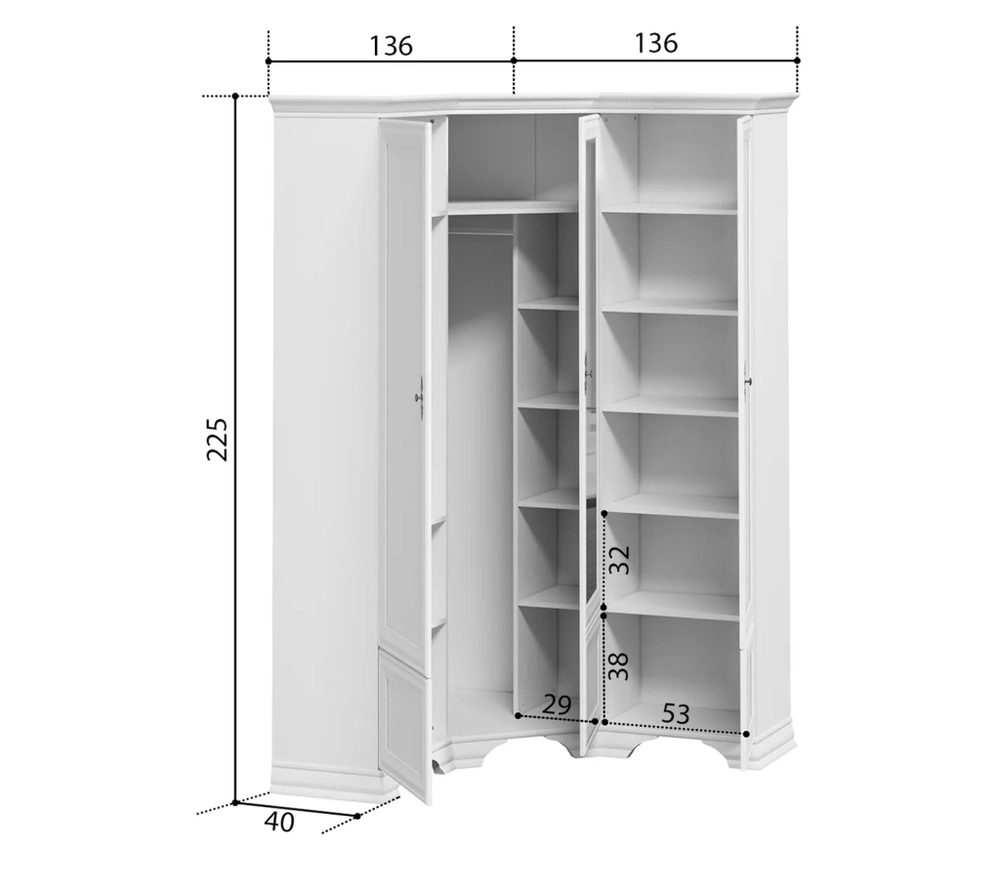 Шкаф коллекции Кентаки белый