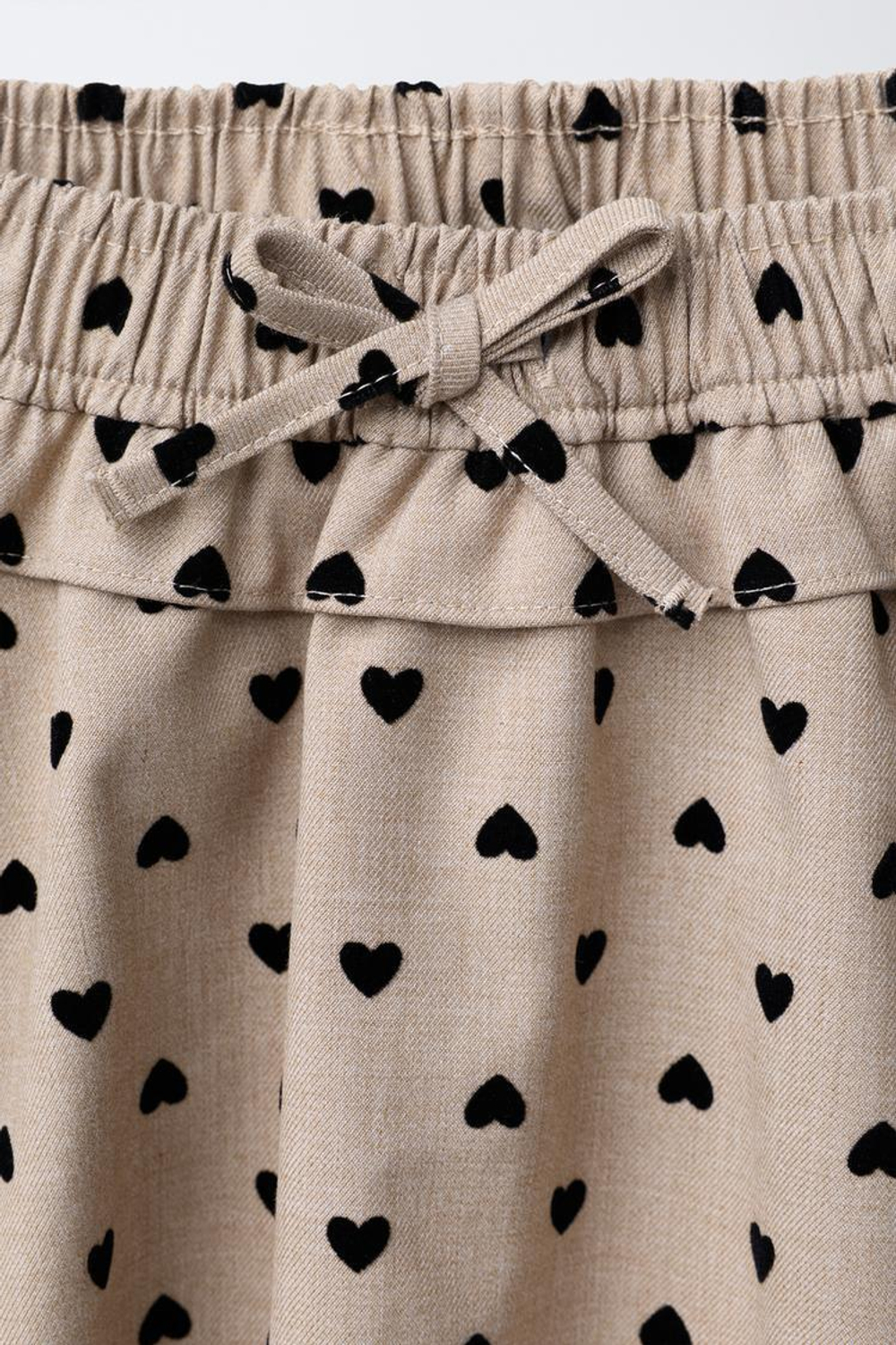 ZARA ЮБКА-ШОРТЫ С ФЛОКОВЫМ ПРИНТОМ, СВЕТЛО-БЕЖЕВЫЙ