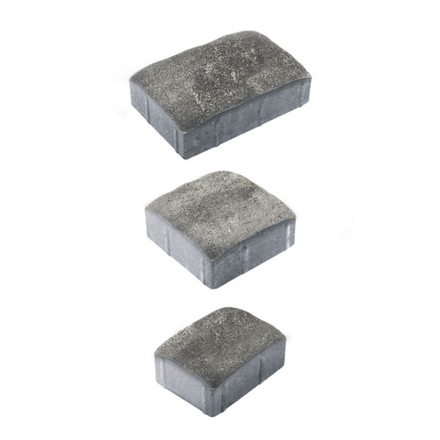 Тротуарная плитка УРИКО, комплект из 3 видов плит, Листопад гладкий Антрацит