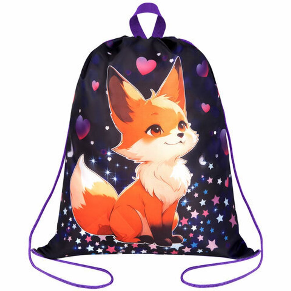 Мешок для обуви BRAUBERG KIDS, с петлей, 42х34 см, "Fairy fox", 273433