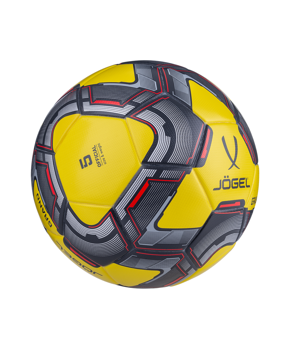 Мяч футбольный Grand №5, желтый/серый/красный