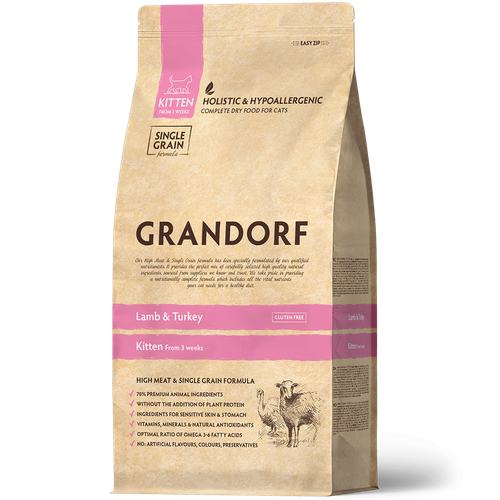 Grandorf Kitten корм сухой для котят ягненок с индейкой