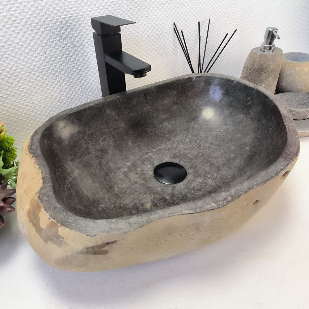 Раковина из речного камня RS-64109 (53*37*15) 0122