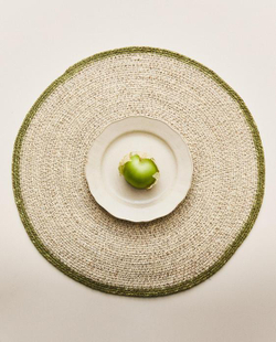 ZARA HOME КРУГЛАЯ САЛФЕТКА ПОД ПРИБОРЫ, ЗЕЛЕНЫЙ