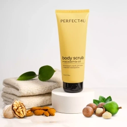 PERFECT4U Кремовый скраб для тела с маслом макадамии, 210 мл