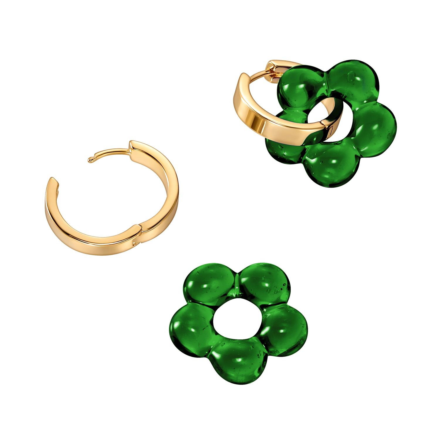 Серьги Bloom Freedom Emerald Earrings