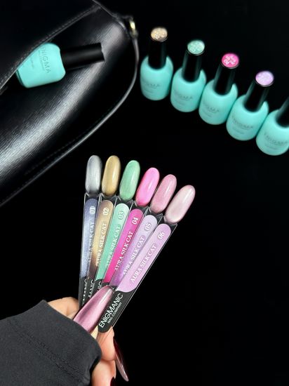 Гель-лак с эффектом кошачий глаз ENIGMANIC AURA silk cat 10 мл. #05