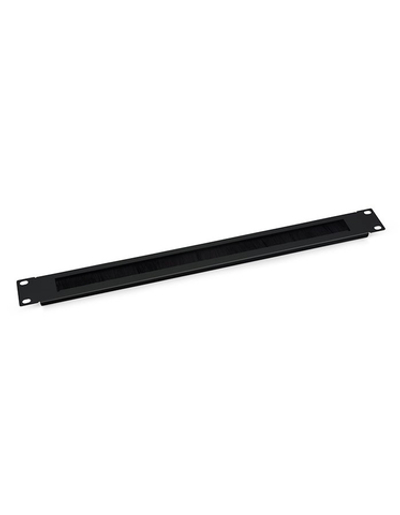 Кабельный органайзер Cabeus SH-J004A-BK Кабельный органайзер горизонтальный 19" 1U, с щеточным вводом, металлический, цвет черный (RAL 9004)