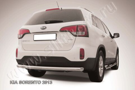 Защита заднего бампера (нержавейка) Kia Sorento (2012-2021) d76 радиусная