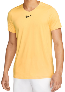 Мужская теннисная футболка Nike Court Dri-Fit Advantage Crew Top - citron pulse/black