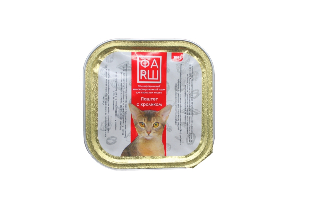 ФАRШ Консервированный корм для кошек, паштет с кроликом, 100 г