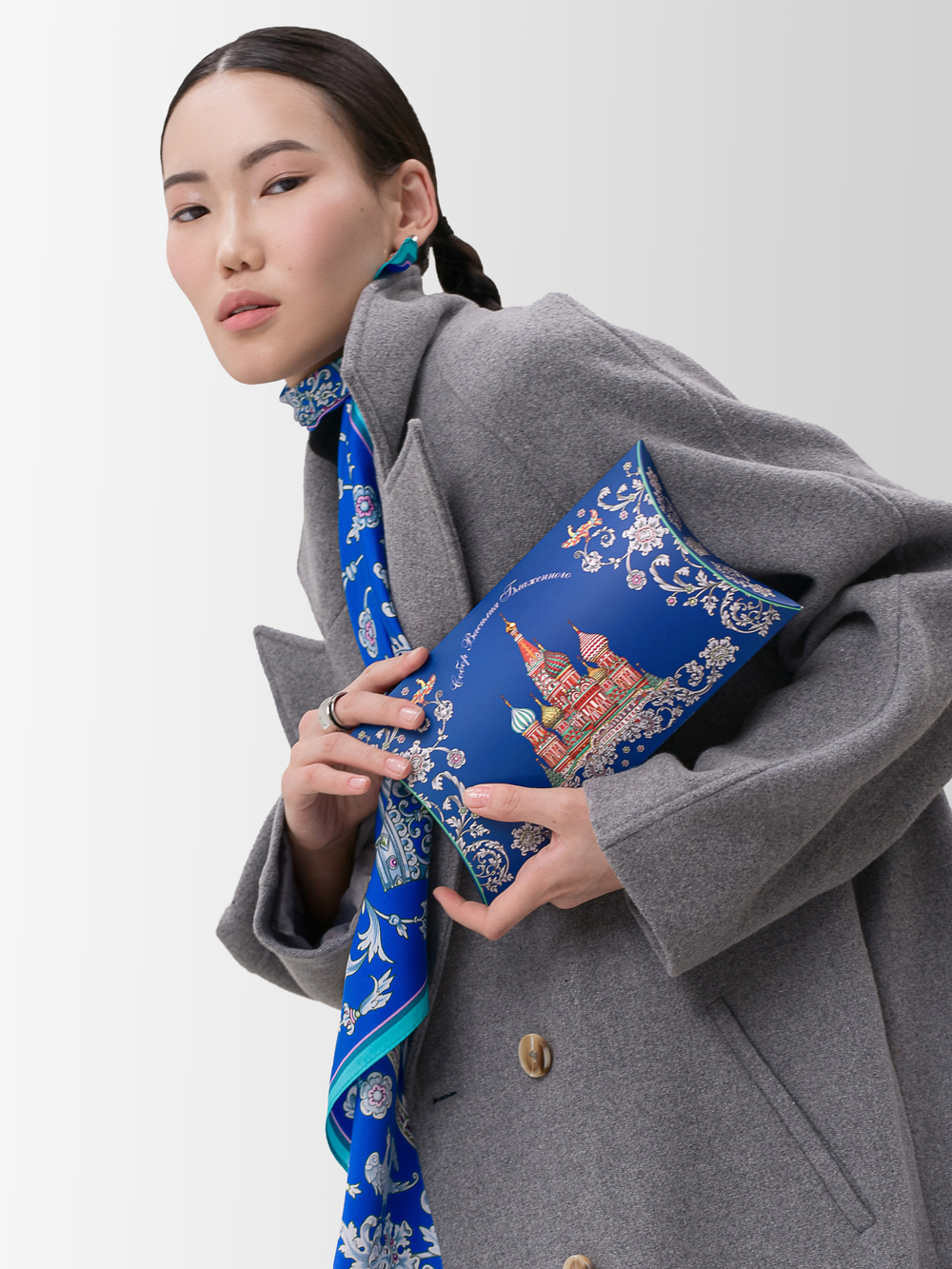 Платок «Собор Василия Блаженного» 100% шелк