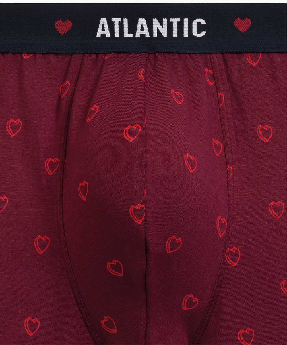 Мужские трусы боксеры Atlantic, набор из 2 шт., хлопок, темно-синие + красные, 2GMH-029