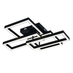 Потолочный светодиодный светильник 70Вт, 1920лм, 3000-6000K, Ra>80, плавная регулировка мощности, изменение цветовой температуры, ночник, пульт, металл/пластик, черный/белый