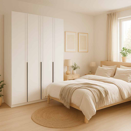 Шкаф 4-х створ. с 3-мя ящиками Ольга-6 белый