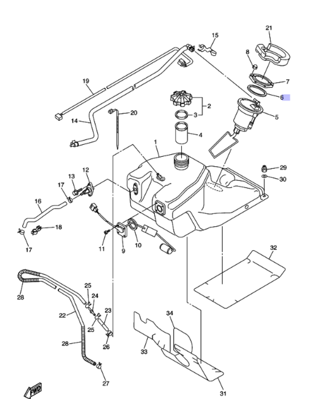 Кольцо резиновое Yamaha 8FP244860000