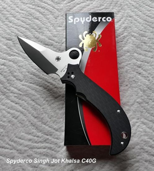Складной нож Spyderco Jot Singh Khalsa C40GP c клинком из стали VG-10, рукоять G10