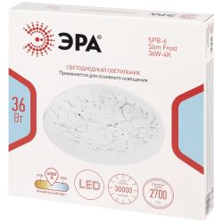 Светильник потолочный светодиодный ЭРА SPB-6 Slim Frost 36W-4K без ДУ