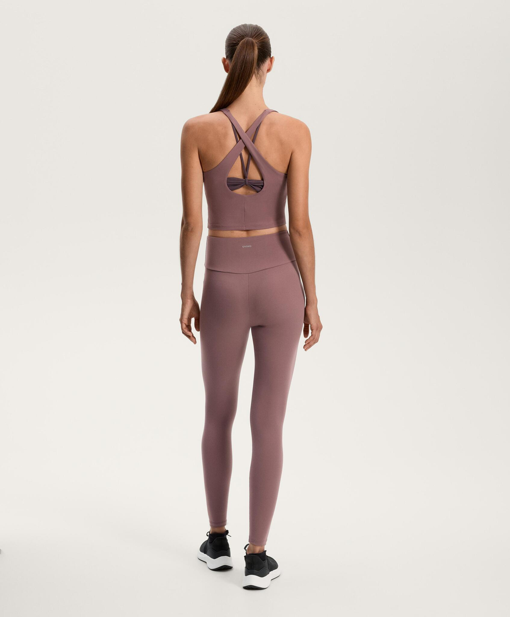 Oysho Спортивный топ без рукавов Comfortlux overlay, розовый/лиловый
