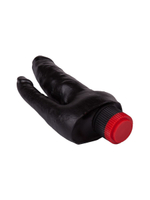 Двойной вибромассажёр чёрного цвета - 17 см. (Цвет: черный)