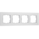 Рамка на 4 поста Senso (белый, стекло soft-touch) W0043101