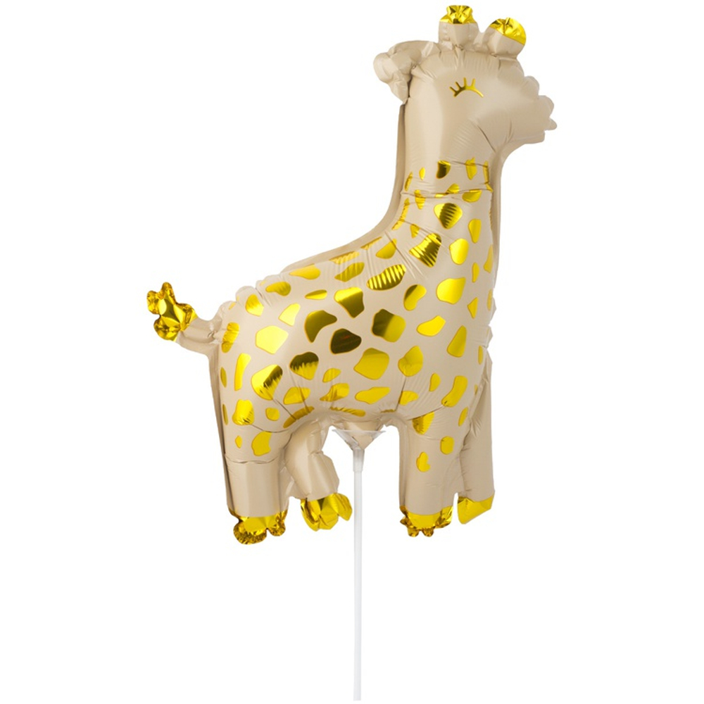 Шар Фольгированный Жираф белое золото (Золотой)
