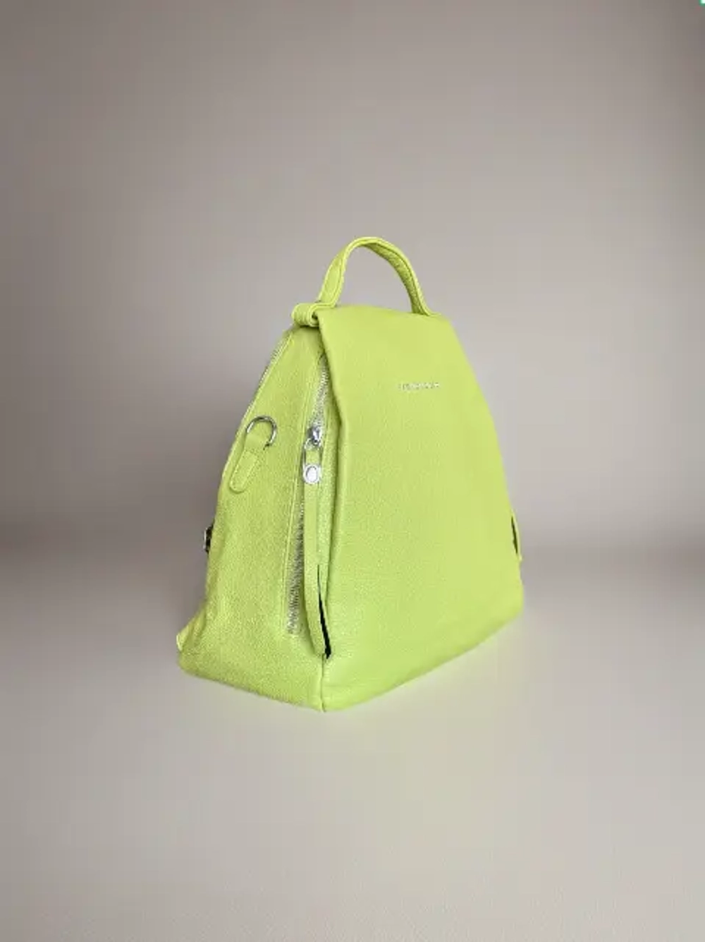 Рюкзак-сумка женская из экокожи жёлтая QOZA