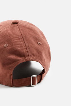 ZARA КЕПКА SOFT С ВЫШИВКОЙ, ТЕРРАКОТОВЫЙ