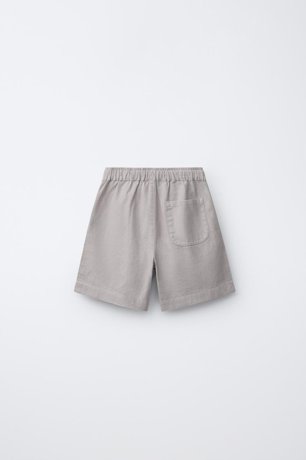 ZARA БЕРМУДЫ ИЗ СМЕСОВОГО ЛЬНА И ХЛОПКА, КАМЕННО-СЕРЫЙ