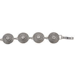 "Фивы" браслет в серебряном покрытии из коллекции "Радиус" от Jenavi с замком пряжка