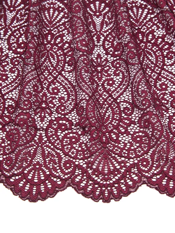 03-251 ОПТ Кружево эластичное 22 см, бордо