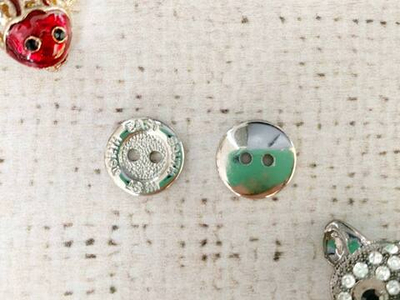 Пуговицы, d 1,3 см, 2 прокола, никель