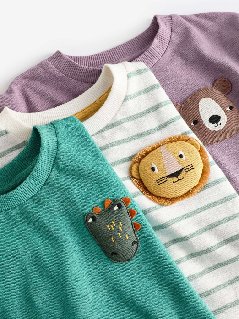 Лонгслив для мальчика Next 642-808, 3 шт., Белый, Фиолетовый, Зеленый