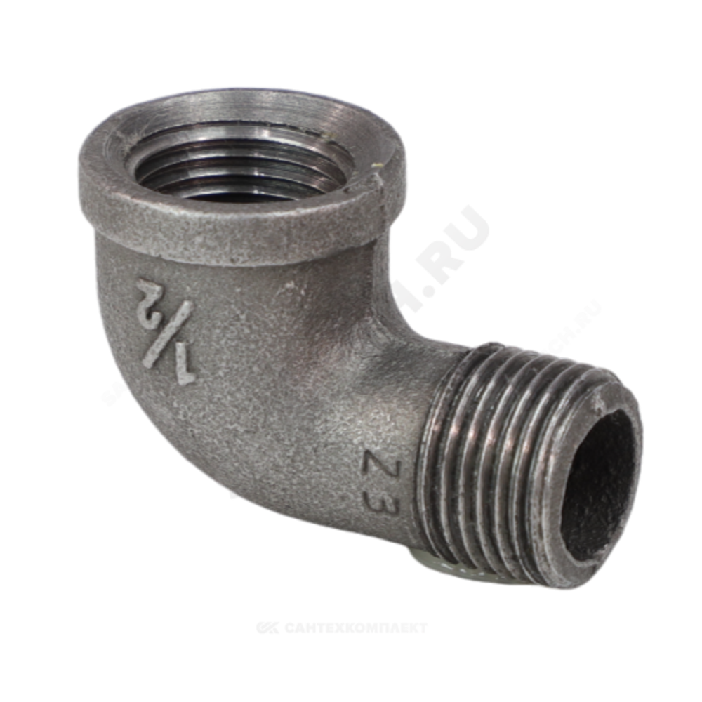 Угольник проходной чугун Ду 20 (3/4") ВР/НР Fittex PLUS