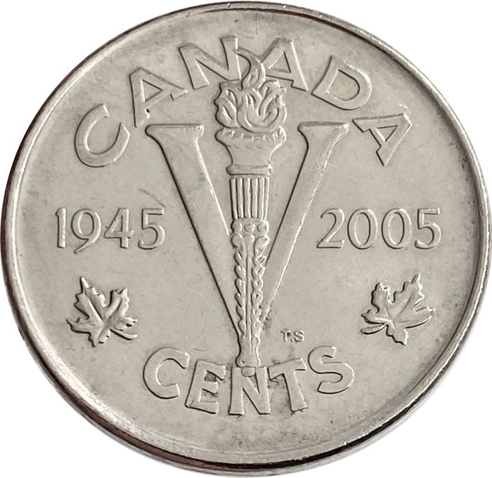 5 центов 2005 Канада «60 лет победе во Второй Мировой войне»