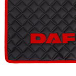 Ковры Daf XF-106 (автомат) (экокожа, черный, красный кант, красная вышивка)