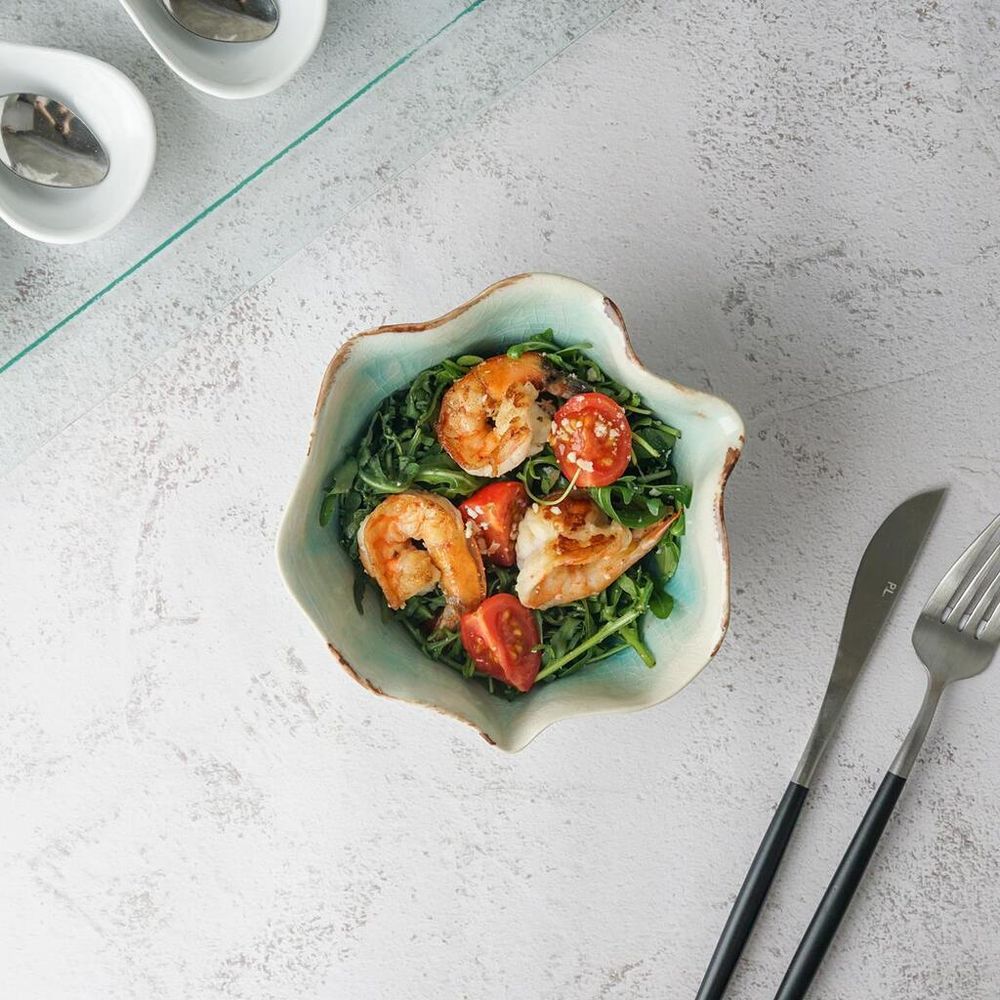 Салатник 450 мл 14*13,8 см h7 см Sea Blue Flower Frutti di Mare P.L. [1]