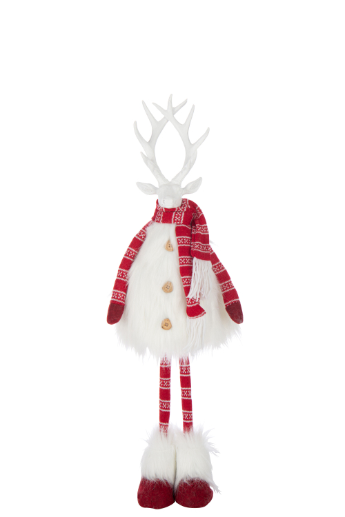 Декор "Олень в красном шарфе" средний 17x14x77см