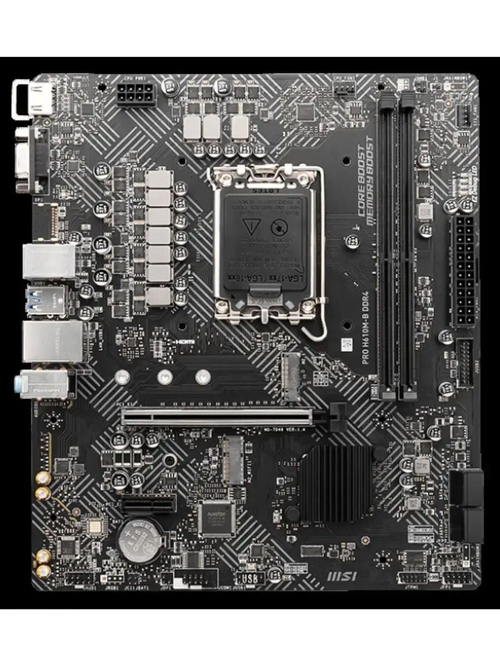 Материнская плата MSI LGA 1700, Intel H610