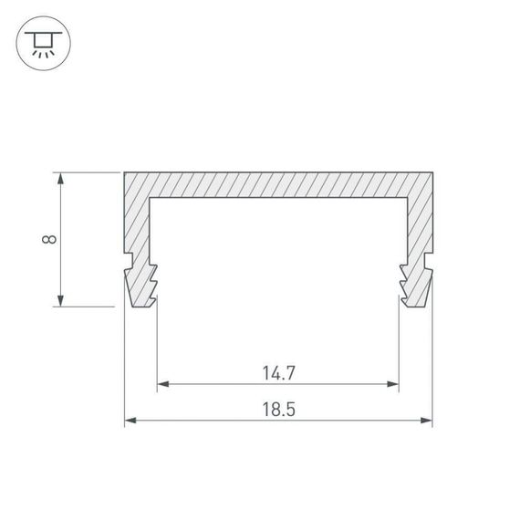 Профиль Arlight ARH-CH15-2000 ANOD 027088