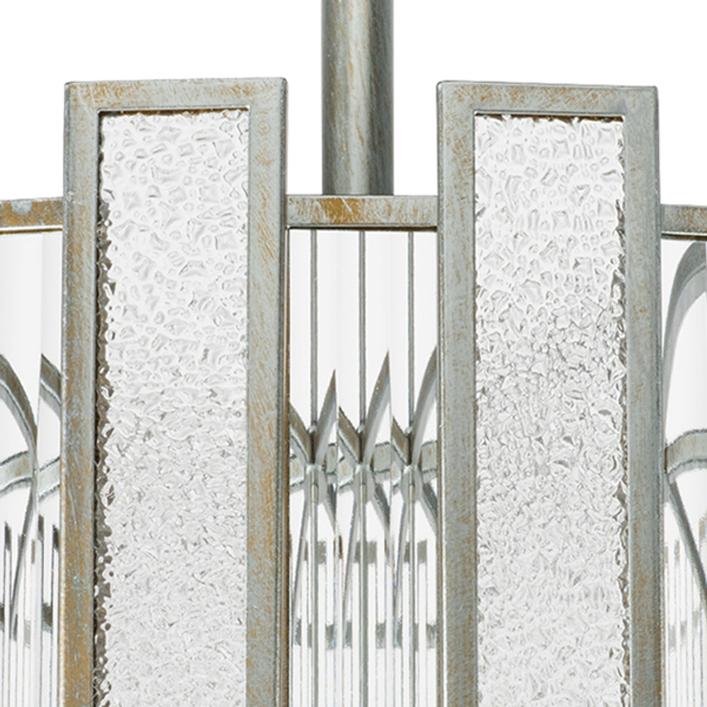 712064 Люстра AGAVE 6х40W E27 СЕРЕБРО С ПАТИНОЙ/ПРОЗРАЧНЫЙ